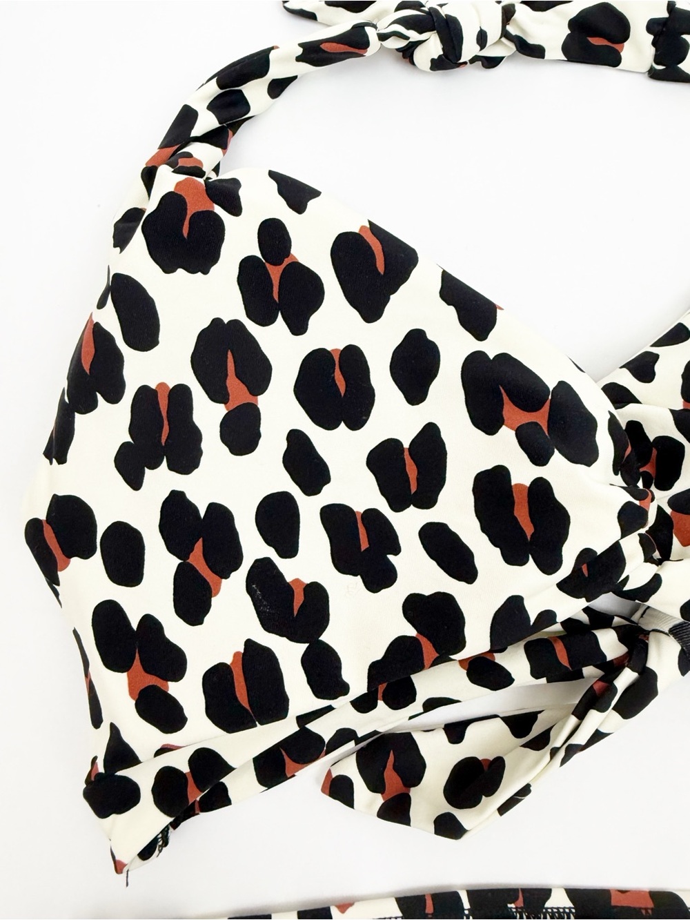 Kate Spade Leopard Animal Print Bikini Set Halter Top Bottoms Two(2) Piece Swim - Picture 7 of 14
